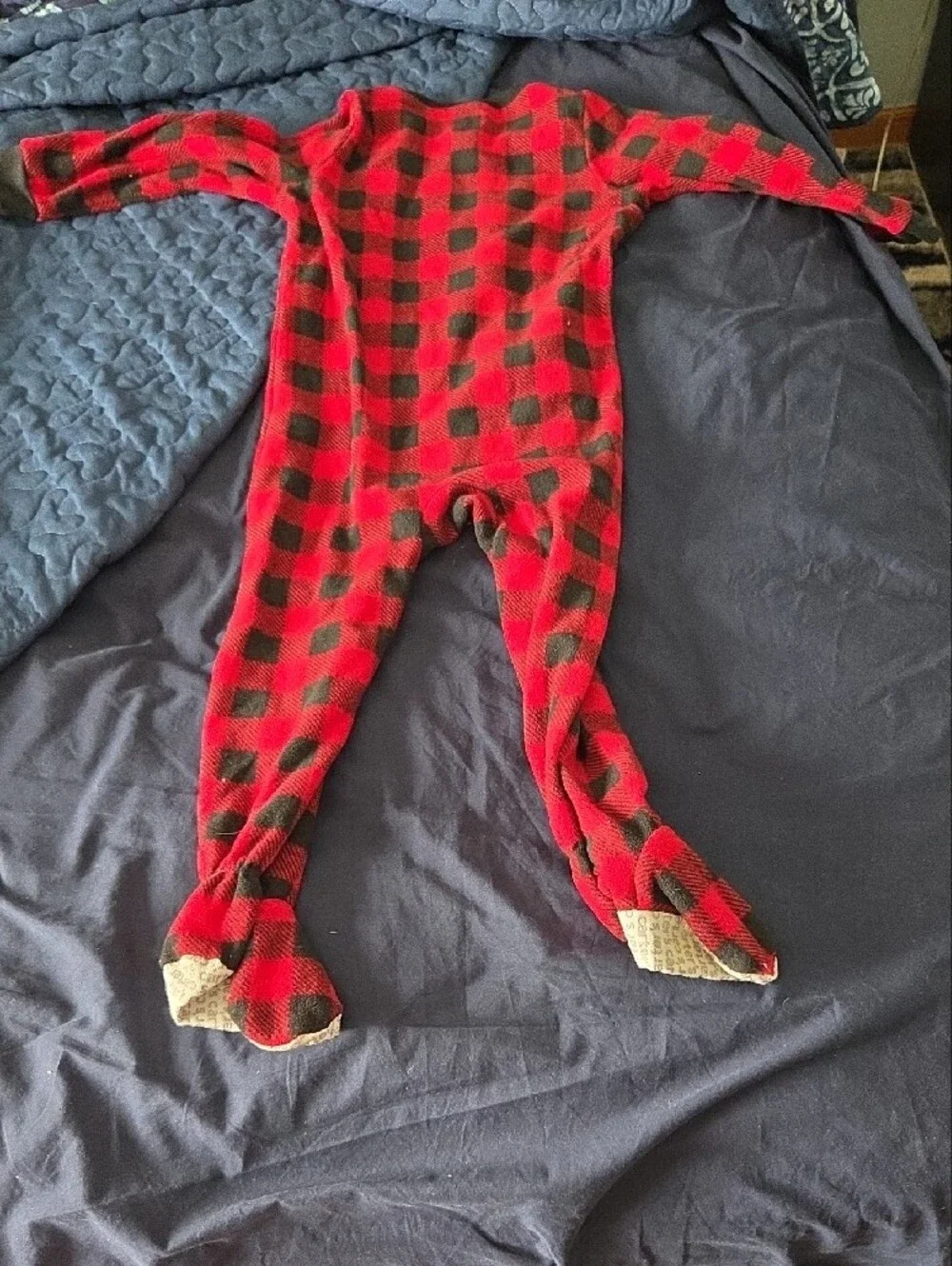Red Black Buffalo Plaid Footie Pajamas, Size 4t, Carters & Children's Place, 4t